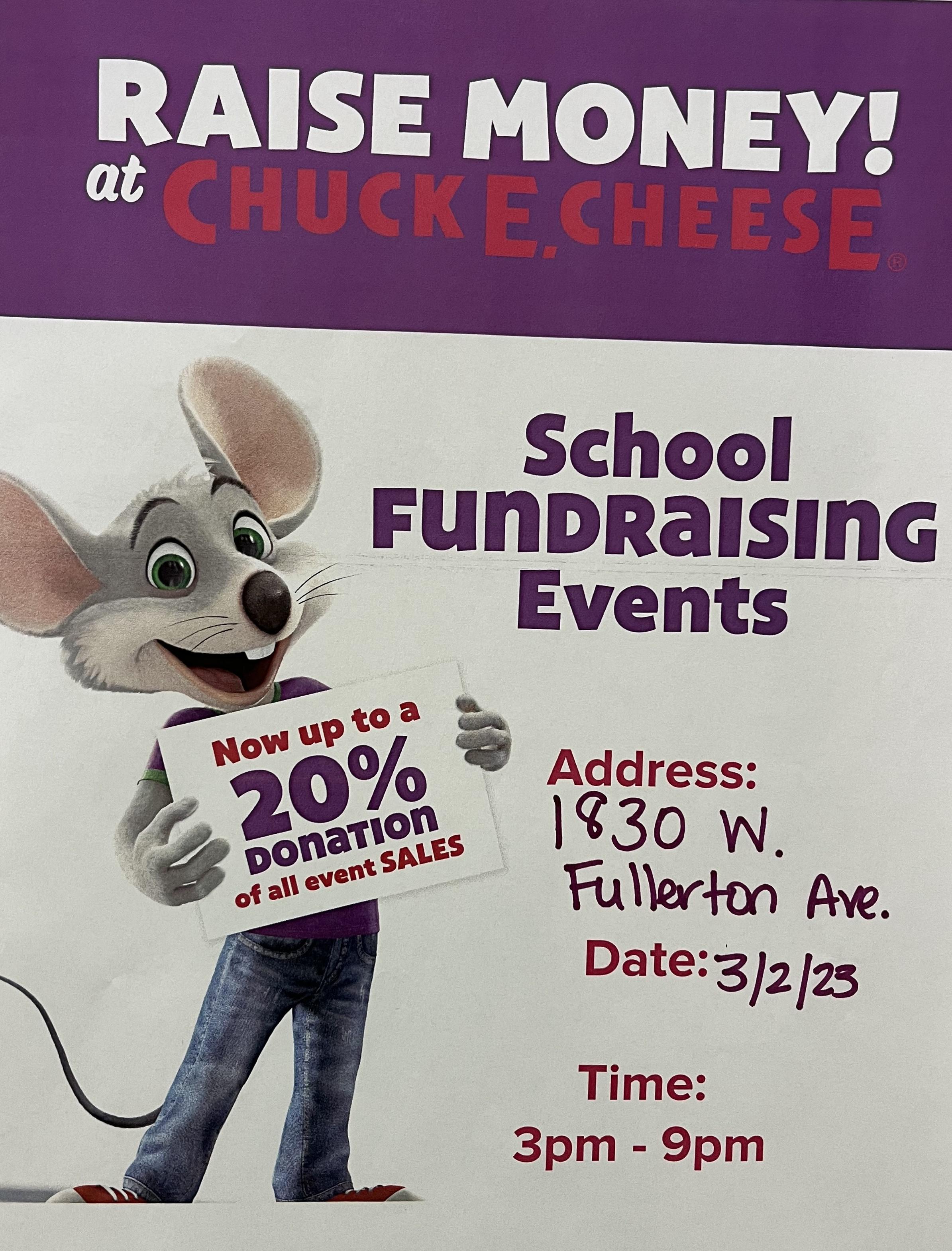Chuck E Cheese flyer