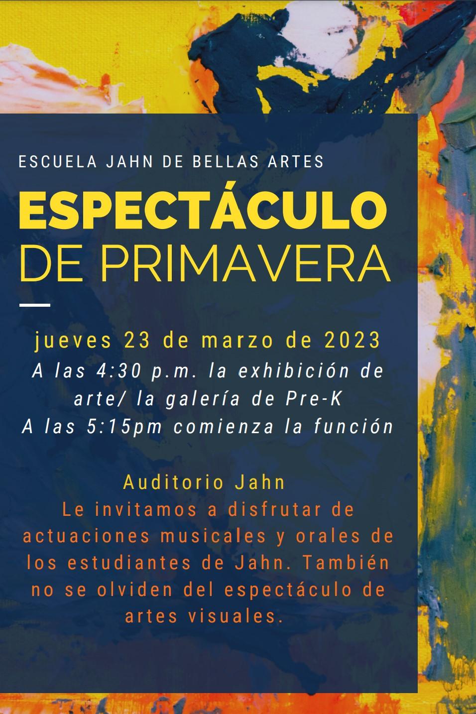 Spring Showcase flyer in Spanish
