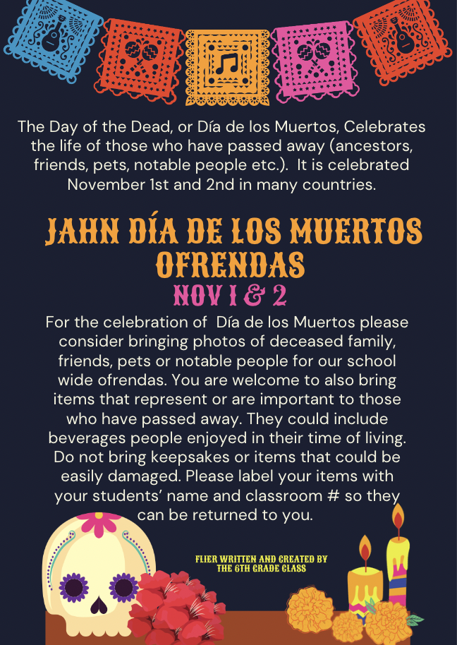 Day of the Dead English flyer