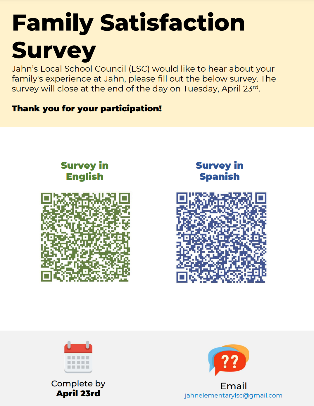 Survey flyer in English